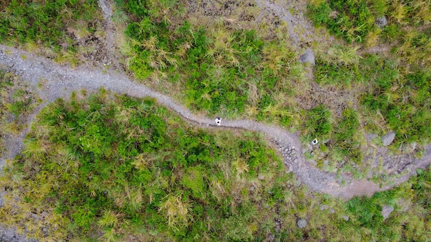 Top view of the path at Kaliadem Mount Merapi