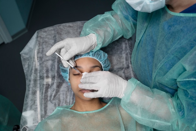 Top view patient getting anesthesia