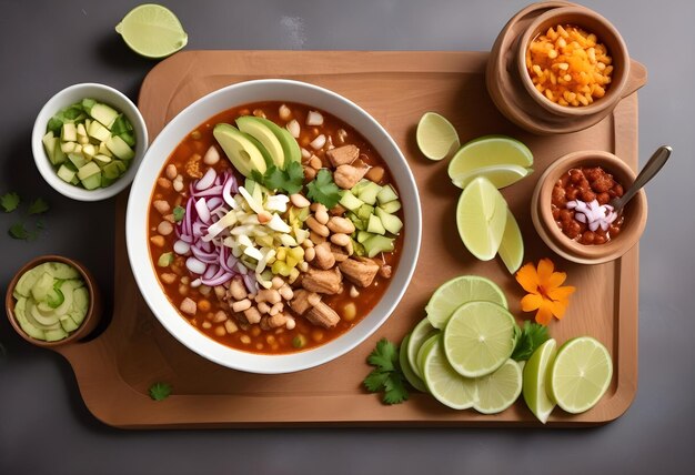 Photo top view pozole