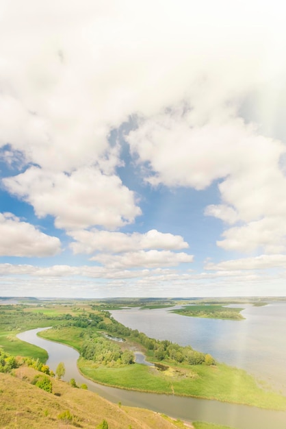 Top view of the river valley