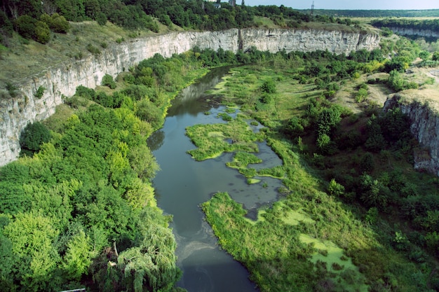 Top view to the river