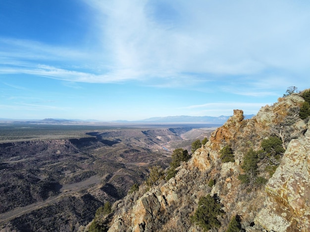 Top view of rocky mountains