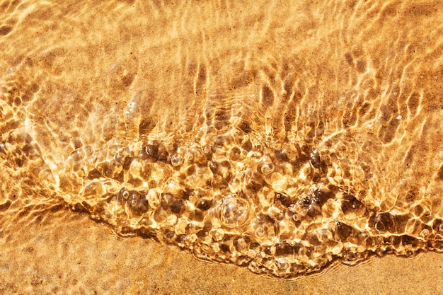 Top view of sand under the water.