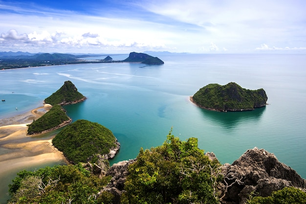 Top View seascape  beach at Prachuab Khirikhan povince , landscape Thailand