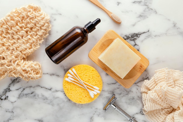 Top view self care products