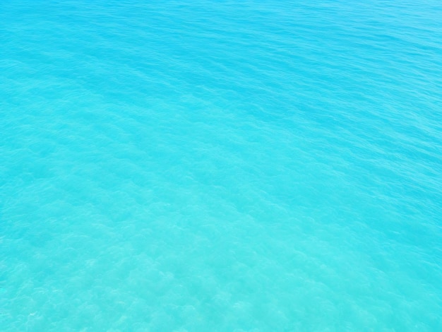 Top view of shiny wave of clear blue sea water Blue background