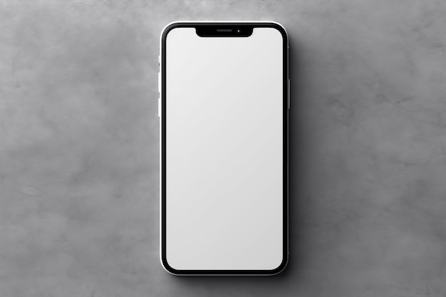 Top view smartphone with minimal white blank display