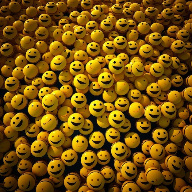 Top View of Smiley Emoticons Group