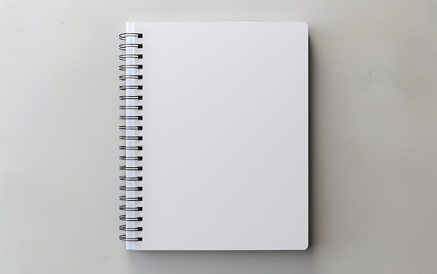 Photo top view spiral bound notepad mockup