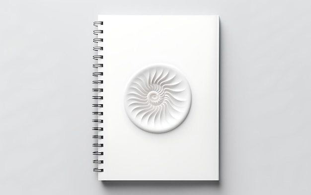 Photo top view spiral bound notepad mockup