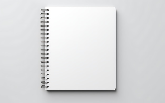 Photo top view spiral bound notepad mockup