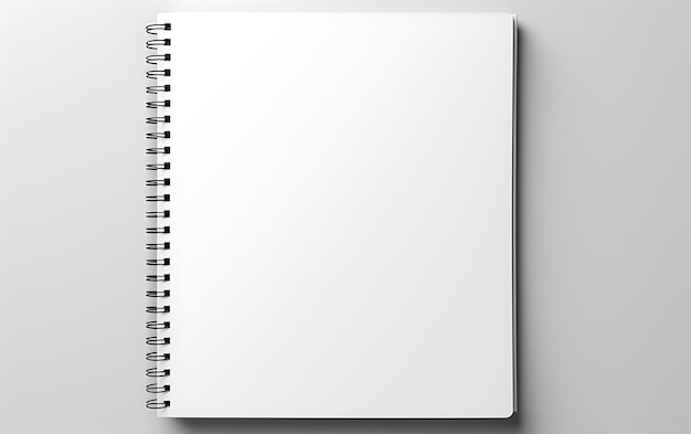 Photo top view spiral bound notepad mockup