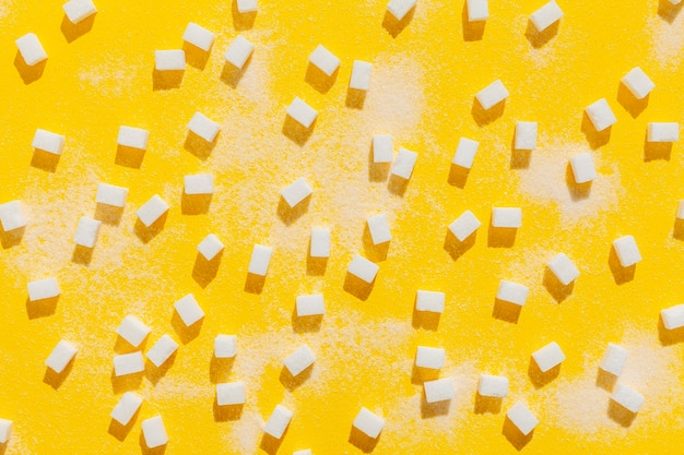 Top view sugar cubes