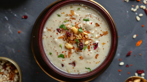 Top View of Sweet Khurma on Grey Surface