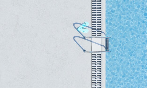 Photo top view of a swimming pool with stairs