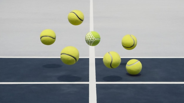 Top view of tennis balls with copy space