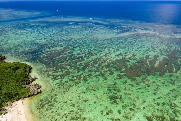 Top view of Tropical lagoon of Ishigaki island