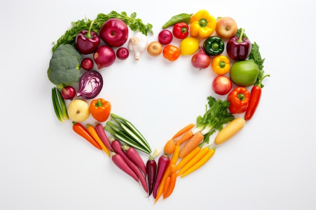 Top view of and vegetables