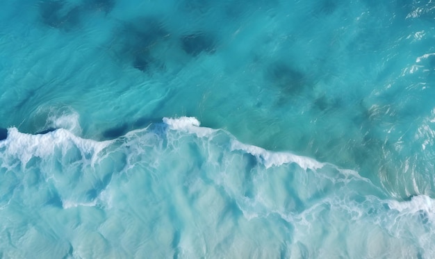 Top view of very transparent blue sea