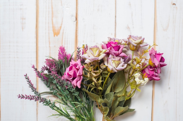 Top view of wedding flowers