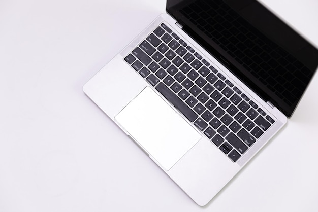 Top view of white office desk table