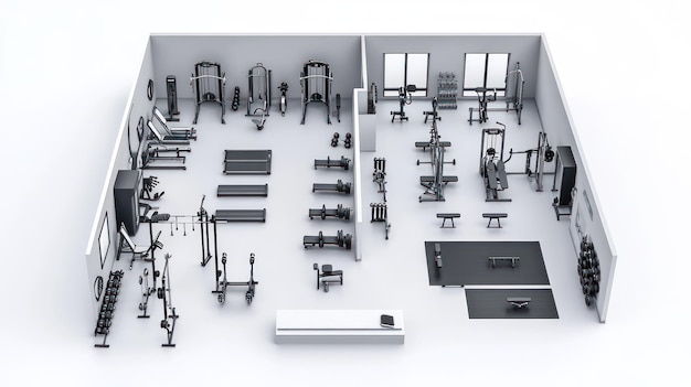 Topdown View of a WellEquipped Home Gym