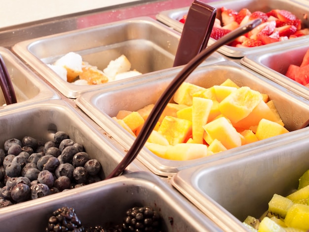 Toppings for frozen yogurt.