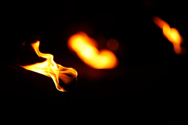 Torchlight on a black background. High quality photo