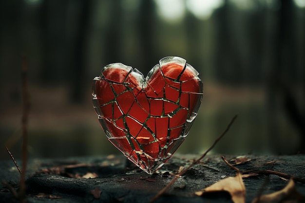 Torn love visual representation of a broken heart symbolizing emotional pain in relationships