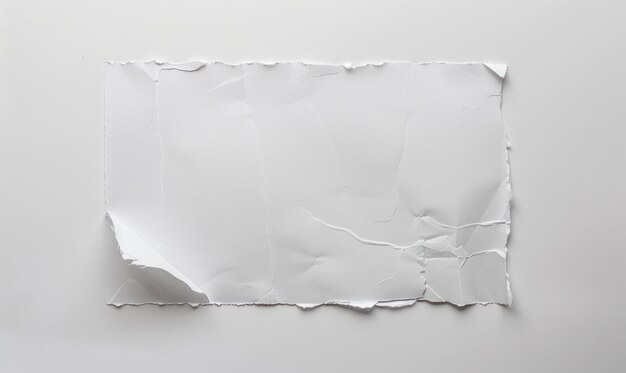 Torn white paper on white background with textured edges Minimalist design and background concept