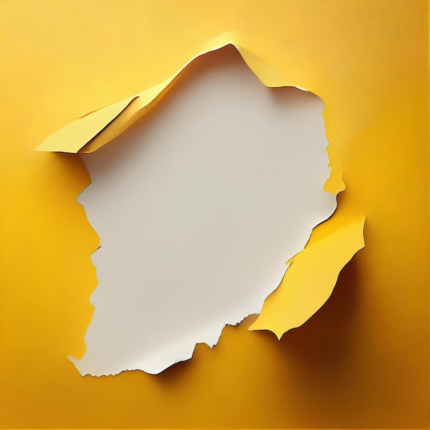 Photo a torn yellow piece of paper has a yellow background