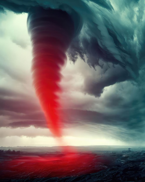 Tornado in Stormy Landscape