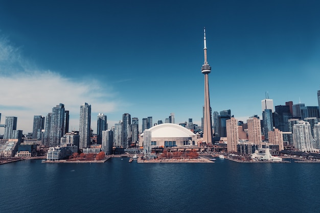 Toronto city skyline Canada Aerial view