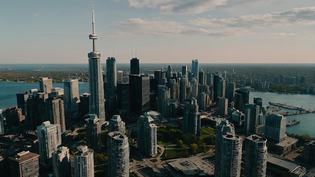 Photo toronto city skyline canada aerial view