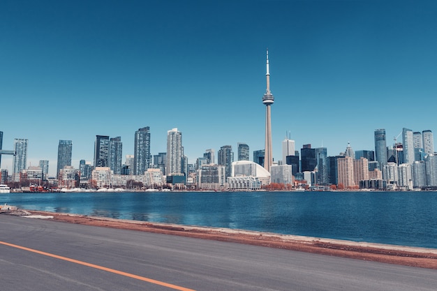 Toronto city skyline from he Center island