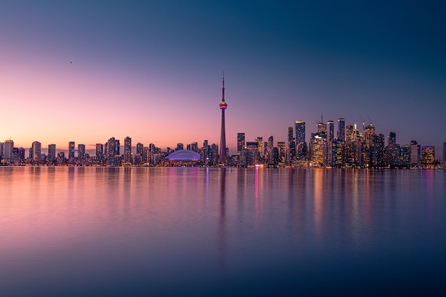 Toronto city skyline from he Center island