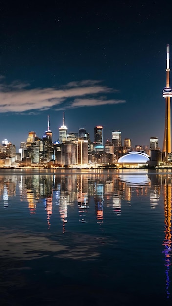 Toronto city skyline at night ontario canada