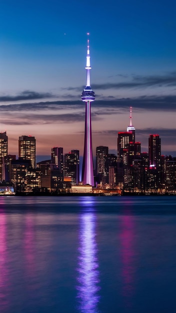 Toronto city skyline at night ontario canada