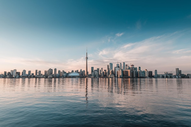 Toronto skyline from the center island at Ontario, Canada