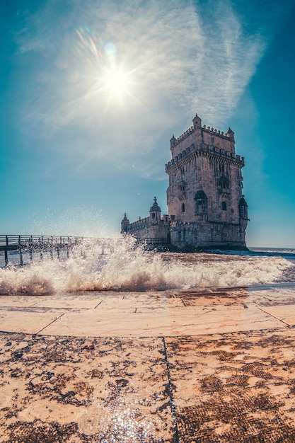 Torre de belem in portugal with river