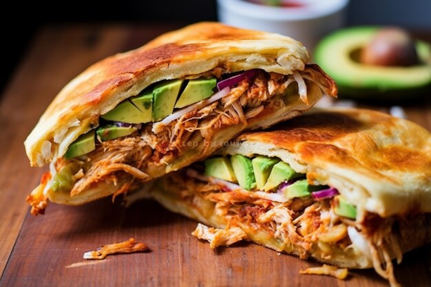 Photo tortas with rich pulled chicken yummy delicious tortas food image photography