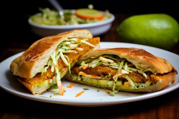 Photo tortas with spicy green apple slaw yummy delicious tortas food image photography