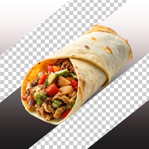 tortilla wraps with meat and fresh vegetables