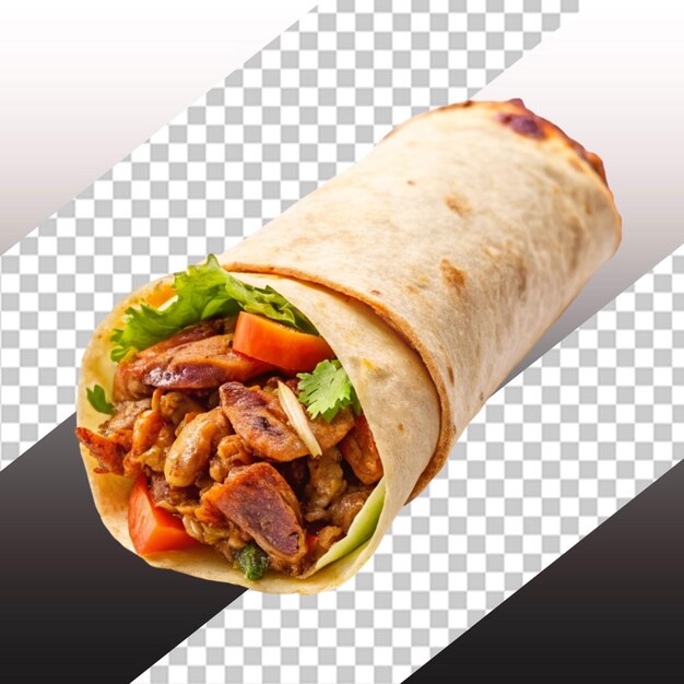 tortilla wraps with meat and fresh vegetables