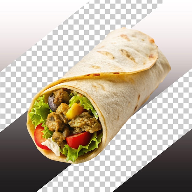 tortilla wraps with meat and fresh vegetables