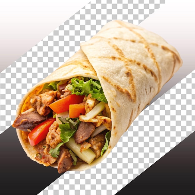 tortilla wraps with meat and fresh vegetables