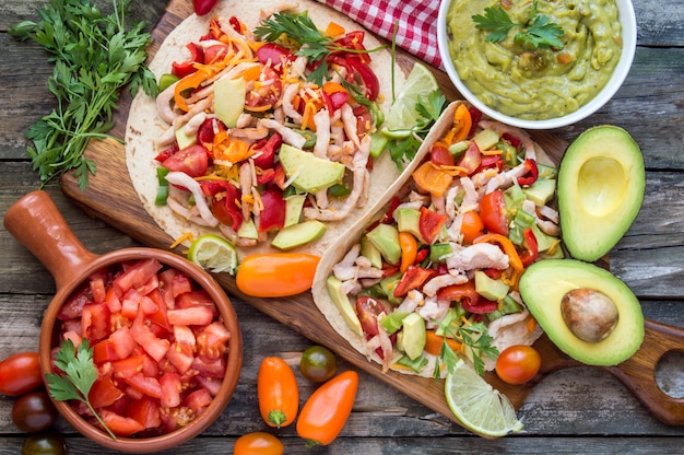 Tortillas with vegetables 