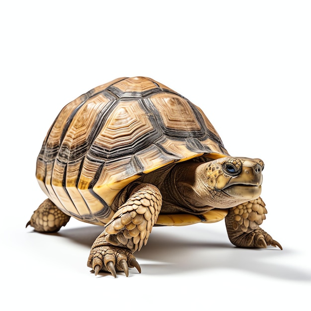 a tortoise studio light isolated on white background