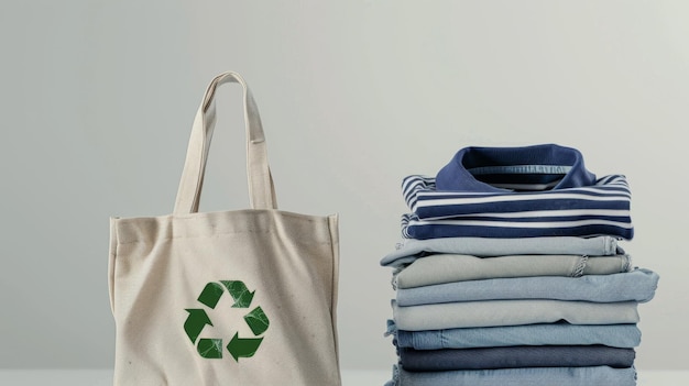 The tote bag and folded clothes