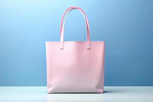 tote bag mockup with pastel color background decoration